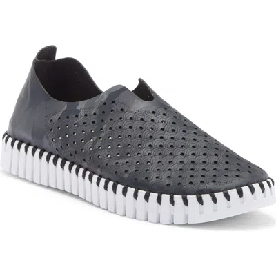Ilse Jacobsen Tulip 139 Perforated Slip-on Sneaker In Black