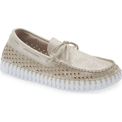 Ilse Jacobsen Tulip Print Sailor Shoe In Silver