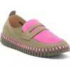 Ilse Jacobsen Tulip Two Tone Perforated Loafer In Violet With Army