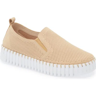 Ilse Jacobsen Tulipu Perforated Platform Sneaker In Latte