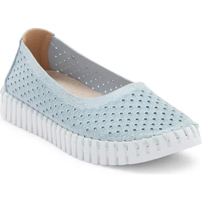 Ilse Jacobsen Tulipu Perforated Slip-on Sneaker In Blue