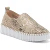 Ilse Jacobsen Tulipu Snake Print Perforated Platform Sneaker In Wheat