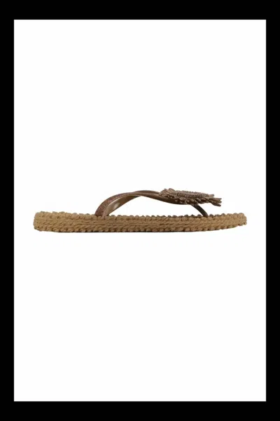 Ilse Jacobsen Women's Cheerful Flower Flip Flops In Mocha In Brown