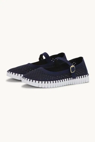 Ilse Jacobsen Women's Mary Jane Flats Shoe In Dark Indigo In Purple