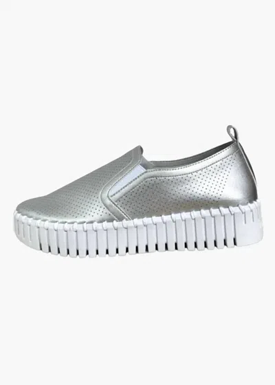 Ilse Jacobsen Women's Metallic Platform Shoes In Silver In Purple