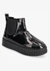Ilse Jacobsen Women's Patent Slip On Bootie In Black In Black