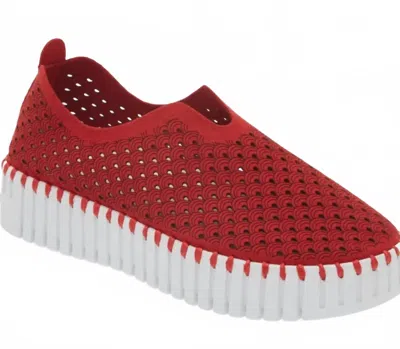 Ilse Jacobsen Women's Tulip 3373 Platform Slip On In Red