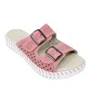 Ilse Jacobsen Women's Tulip Buckle Slide Sandal In Adobe Rose Gold In Multi