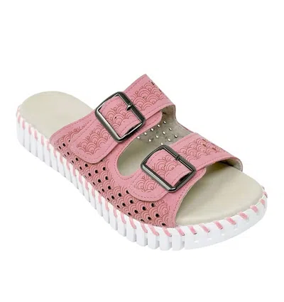 Ilse Jacobsen Women's Tulip Buckle Slide Sandal In Adobe Rose Gold In Multi