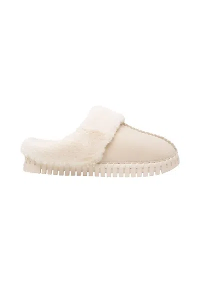 Ilse Jacobsen Women's Tulip Faux Fur Trimmed Slippers In Kit In Neutral