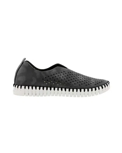 Ilse Jacobsen Women's Tulip Perforated Slip On Shoe In Black Camo
