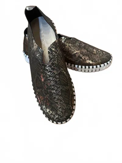 Ilse Jacobsen Women's Tulip Slip On Sneaker In Black Metallic In Multi