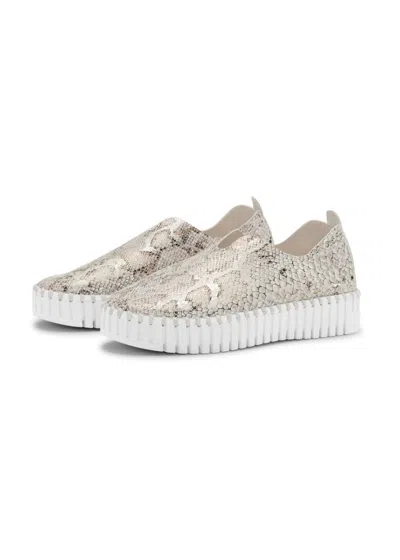Ilse Jacobsen Women's Tulip Snake Slip On In White Metallic