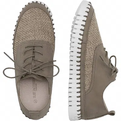 Ilse Jacobsen Women Tulip4095 Tie Sneaker In Taupe In Gold