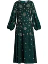 Ilta Poet-sleeve Dress In Green