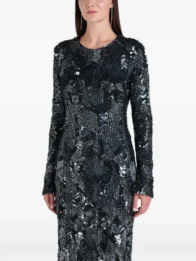 Ilta Sequin-embellished Maxi Dress In Black