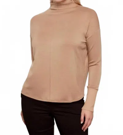 Iltm Long Sleeve Turtleneck Top In Latte In Gold