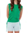 Iltm Madison Ivy Drawstring Sleeveless Top In Emerald In Gold
