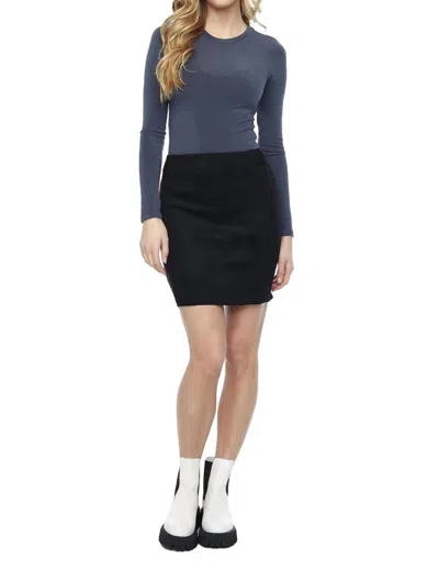 Iltm Margot Suede Skirt In Black