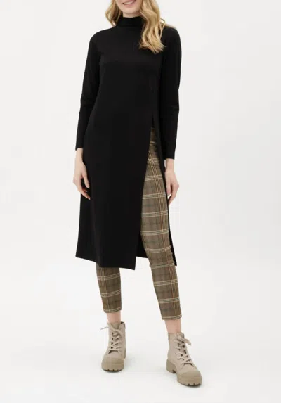 Iltm Nina Ponte Slit Dress In Black