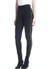 Iltm Peyton Animal Tape Pant In Black In Black