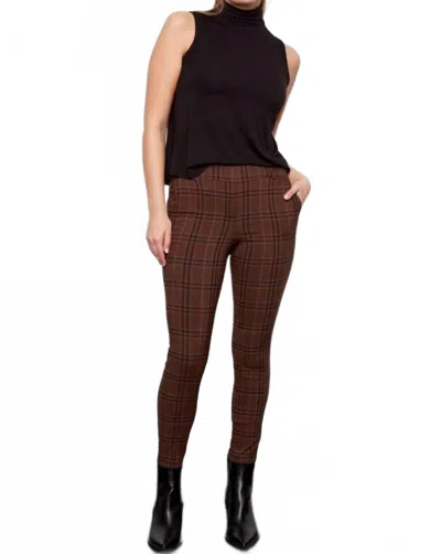 Iltm Plaid Front Pocket Pants In Chestnut In Brown