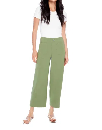 Iltm Pull On Patch Pocket Wide Leg Pant In Dill In Green