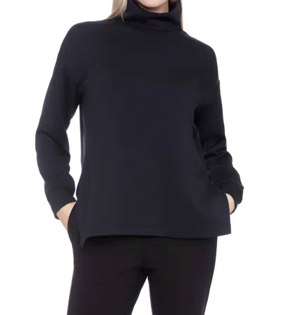 Iltm Relaxed Fit Long Sleeves Turtleneck Top In Black In Pink