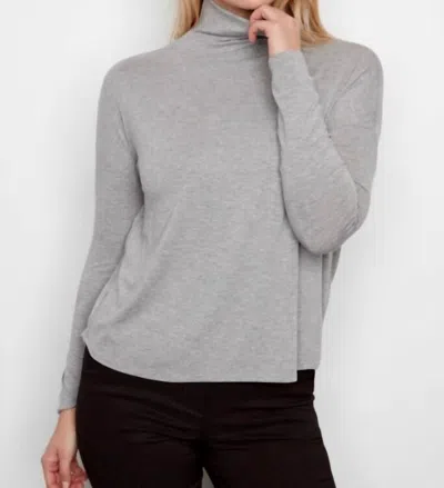 Iltm Relaxed Turtleneck Long Sleeve Top In Heather Grey In Gray