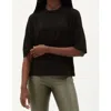 Iltm Vince Bamboo Elbow Sleeve Top In Black In Black