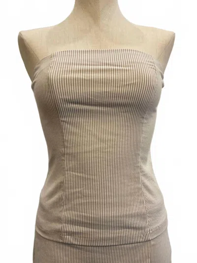 Iltm Women's Bryana Striped Techno Tube Top In Beige In Neutral