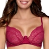 Ilusion Womens Light Support Underwire Unlined Demi Bra 70157 In Burgundy