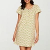 Ilusion Womens Scoop Neck Short Sleeve Nightshirt In Green