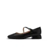 Ilvi Ceiba Black Leather Women's Ballerina In Black