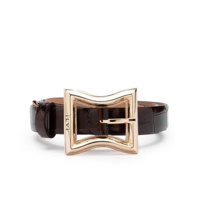 Ilvi Fidelya Brown Leather Crocodile Women's Belt