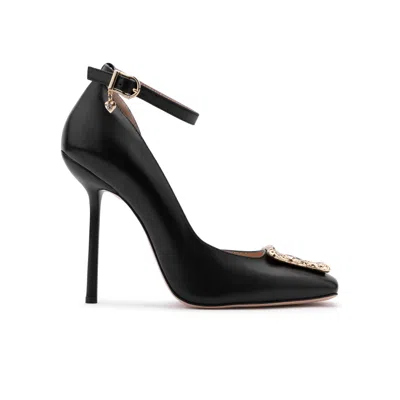 Ilvi Jannali Black Leather Women's Heeled Sandal