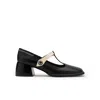 Ilvi Linn Black-beige Leather Women's Pump In Black