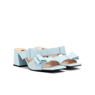 Ilvi Nasya Blue Leather Women's Heeled Slide