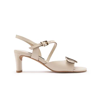Ilvi Neutrals Vince Beige Leather Women's Heeled Sandal In Beige/black
