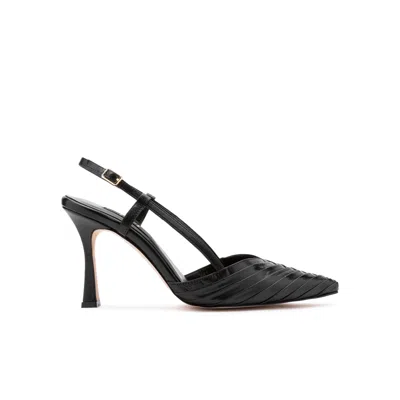Ilvi Ramona Black Leather Women's Heeled Sandal