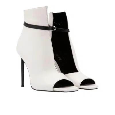 Ilvi White Kerly Cream Leather Women's Heeled Boot