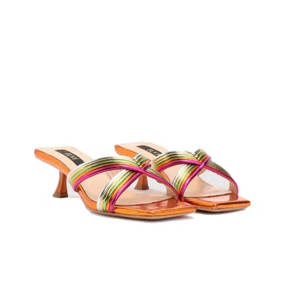 Ilvi Yellow / Orange Jovana Orange Leather Women's Heeled Slide