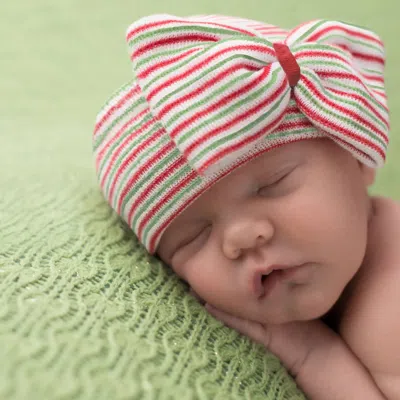 Ilybean Kids' Christmas Bow Nursery Cap In Red/white/green In Multi