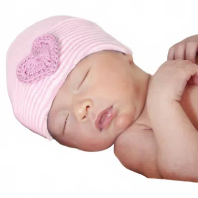 Ilybean Kids' Crochet Heart Nursery Cap In Pink