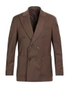I'm Brian Man Blazer Dark Brown Size 42 Polyester, Viscose, Elastane In Brown