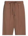 I'm Brian Man Shorts & Bermuda Shorts Brown Size Xl Viscose, Linen