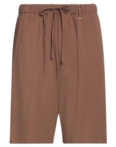 I'm Brian Man Shorts & Bermuda Shorts Brown Size Xl Viscose, Linen In Brown