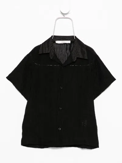 I'm Brian Kids' Textured-panel Shirt In Black