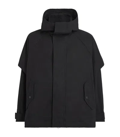 Im Men Cotton Hooded Jacket In Black