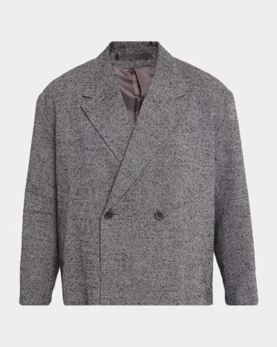 Im Men Men & Apos;s Textures Linen Boxy-fit Blazer In Gray
